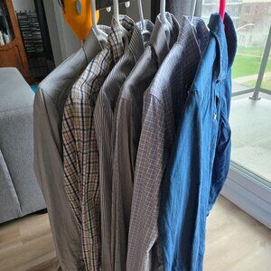Lot of 6 mens dress shirts 15.5 / EU 39 Isaia Canali Xacus and more